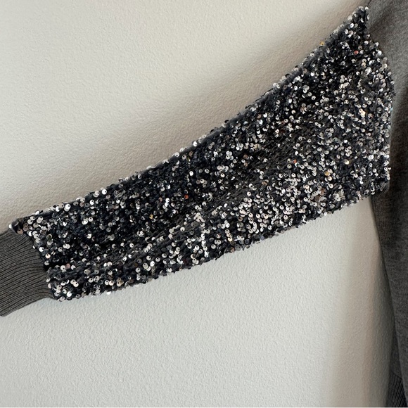 Vici Hairos Sequin Contrast Grey Sweater - Picture 8 of 9